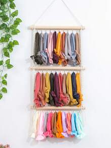 1pc Handmade Woven Hair Accessory Wall Hanging Organizer, Kids Room Decor Love Valentine - Multicolor - View 2