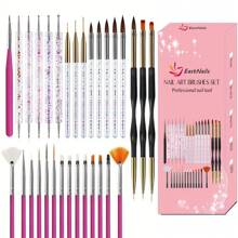 31pcs Professional Nail Art Brush Set - 3D Builder Gel Brush, Acrylic Drawing Pen, Salon-Quality Design Tools For Home Manicure And Salon Use