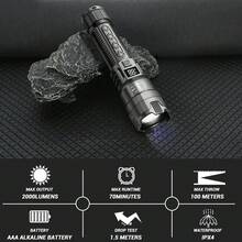 1pc High Power Super Bright LED Flashlight, USB Rechargeable, Tactical Flashlight With LCD Battery Level Display, Waterproof, Built-In Battery, For Outdoor Patrol, Camping Emergency, Camping Accessories - As Shown In the Figure - View 8