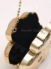 CEZIRA 女士奢华闪亮金属串珠花卉手提包，带衬里，迷你可爱甜美女孩日常手拿包，ABS材质，按扣开合，单肩包，女士魅力派对礼物