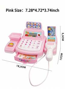 1pc Children's Supermarket Cash Register Toy, Suitable For Girls, Can Be Used As A Pretend Play Toy, Baby Toy, Multifunctional Simulation Toy, Puzzle Toy, Christmas Gift, Easter Gift, Includes Assorted Accessories In Random Colors, Text, Patterns, And Shapes. - Multicolor - View 13