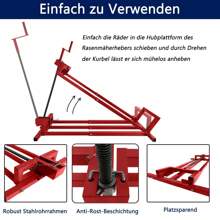 VA-Cerulean Elevador de Cortacésped para Tractor de Césped, Rojo, Dispositivo de Elevación de Plataforma de Elevación de 400 KG para Cortacéspedes de Montar Ayuda de Limpieza Universal, Dispositivo de Elevación para Tractor de Césped Dispositivo de Elevación Inclinación de 45° Ajustable - Rojo - Ver 4