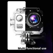 1 pieza Cámara de acción deportiva extrema HD 1080P, videocámara para montar en bicicleta/motocicleta, pantalla de 2.0", resistente al agua hasta 30M, grabadora de vídeo portátil - Negro - Ver 12