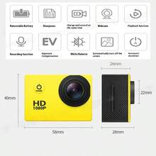 1 pieza Cámara de acción deportiva extrema HD 1080P, videocámara para montar en bicicleta/motocicleta, pantalla de 2.0", resistente al agua hasta 30M, grabadora de vídeo portátil - Negro - Ver 5