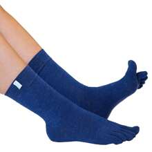 TOETOE Unisex Toe Socks - 1 Pack Outdoor Wool Mid-Calf Toe Socks For Men And Women (Denim Blue) - Fast Shipping And Quick Delivery - Blue - View 3