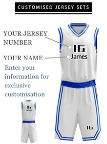 Custom Basketball Jersey Set, Unisex Students Sportswear Vest And Shorts, Team Uniforms With Print, Summer - White - View 1