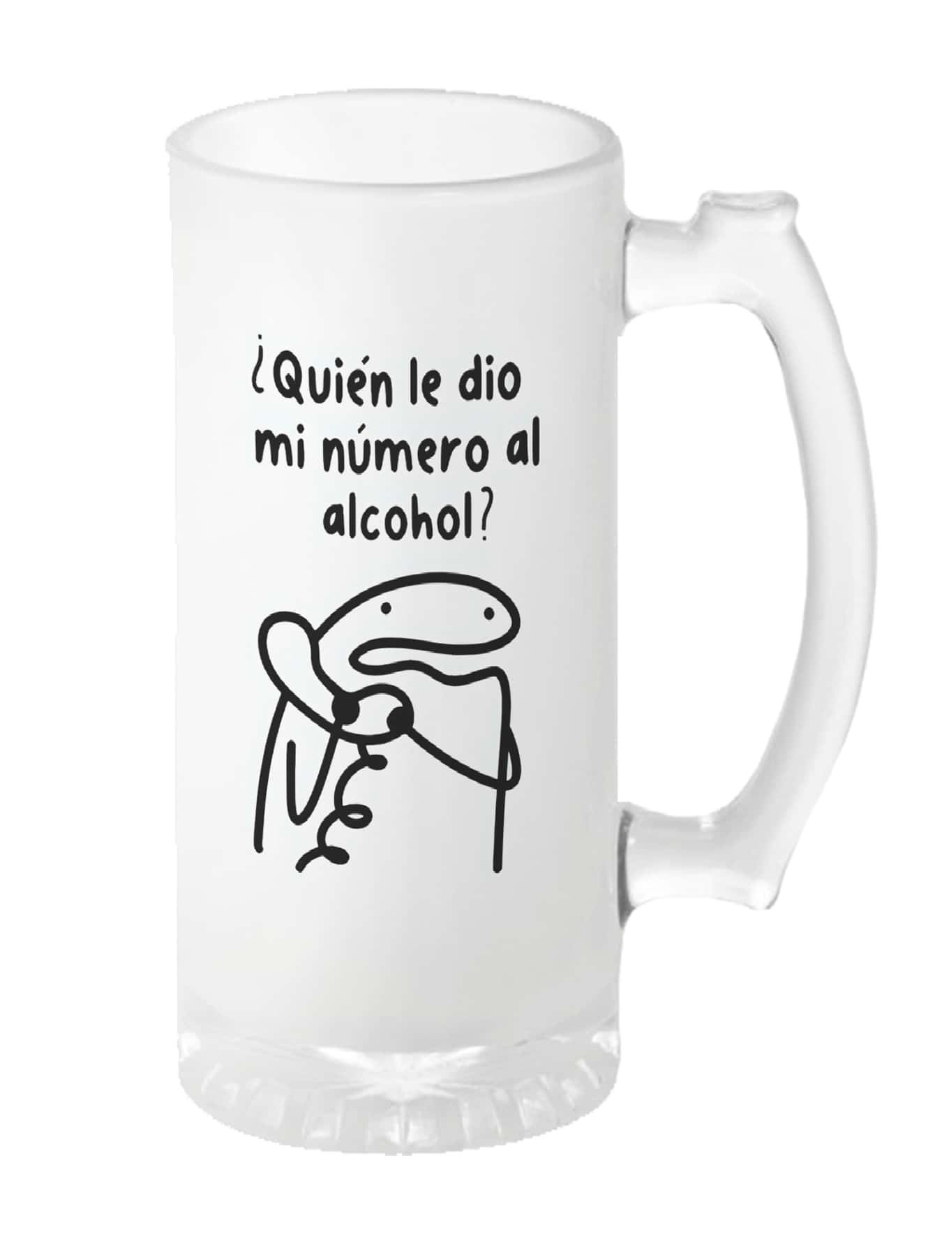 Tarro flork meme quien le dio mi numero al alcohol | Frase meme divertida | deformito florks| porque me esta llamando | Para cerveza | Tarro satinado - transparente - Ver 1