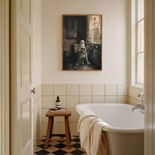 1 件马桶上的鬼魂、浴室里的鬼魂艺术、黑暗学院、万圣节装饰、浴室墙壁艺术、浴室装饰、维多利亚油画 - 彩色 - 查看 5