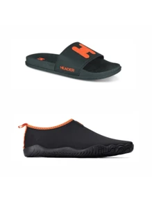 Father's Day Kit Non-Slip Neoprene Water Shoes Beach Cycling + Comfortable Slide Slippers - màu đen - Xem 1