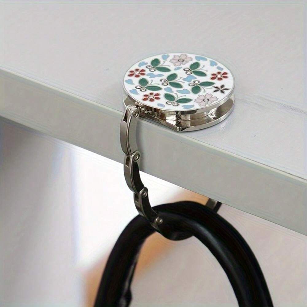 Porte-sac à Main De Table – Lot De 2 Crochets Pliables Noir – Support 6 Kg, Base Antidérapante – Design Moderne