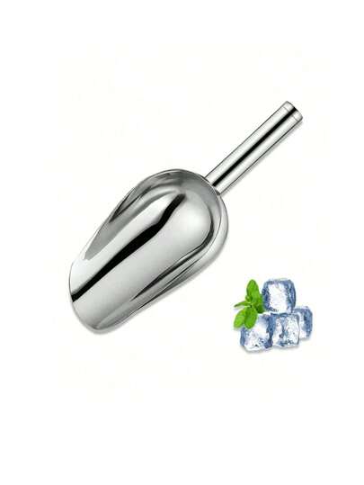 1 pieza Cuchara para hielo de acero inoxidable, cuchara de cóctel para hielo, herramienta para fiestas, cuchara de hielo reutilizable para suministros de bar de verano, para exteriores, camping, regalo para el padre