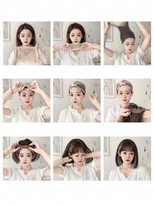 【巴黎画染】推荐女士长卷发假发高波浪染色时尚抗衰老全头套 - 黑色 - 查看 6