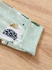 Herbst Frühling Baby Jungen Jumpsuit im 2-in-1 Design mit Tiermotiv