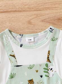 Herbst Frühling Baby Jungen Jumpsuit im 2-in-1 Design mit Tiermotiv