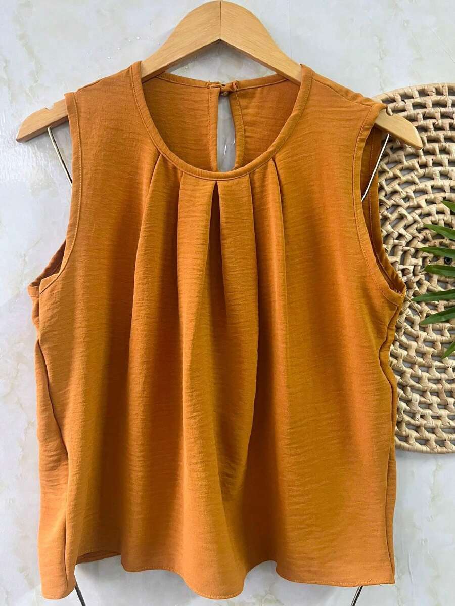 Women's Blouse Dune Regatta Top With Button - Camel - View 1