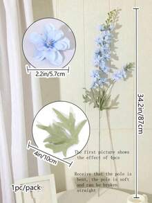 1/3 Gypsophila Nhân Tạo, Dài 87Cm, Hoa Giả Bằng Nhựa, Chống Oxy Hóa Và Không Phai Màu, Phong Cách Bohemian, Trang Trí Nhà Cửa, Trang Trí Tiệc, Đám Cưới Và Cảnh - Màu xanh lam - Xem 2