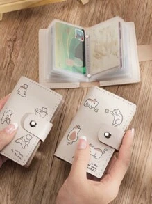 Small 20 Card Slots For Cards Driver's License And Other Cards Cartoon Cat Pattern Snap Button Card Case Card Holder Card Holder Wallet Business Card Holder Credit Card Holder Card Holder Women Photocard Holder For Women Wallet Mini Wallet Purse Wallet Card Wallet
