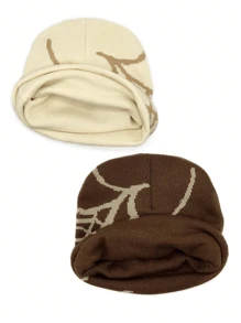2 piezas/juego de gorro de punto con telaraña para mujer, para Halloween, invierno y otoño