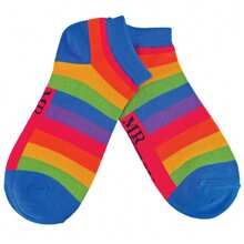 Mr. Heron 1 Pack Mens Rainbow Striped Bamboo Trainer Socks (Rainbow) - Fast Shipping And Quick Delivery - Multicolor - View 5