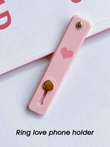 Heart Pattern Push Pull Phone Holder - Clear - View 4