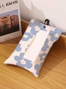 1 pieza Soporte para pañuelos de papel de colgar con estampado, Caja de pañuelos fácil de usar, Conveniente para viajes, Bolsa decorativa para pañuelos de papel, Soporte para pañuelos, Soporte para servilletas, Para reuniones familiares, Decoración de mesa de cocina y comedor del hogar, Accesorios de decoración del hogar, Caja decorativa, Regalo de boda para mujeres, Esencial para viajes de verano, festivales - Multicolor - Ver 5