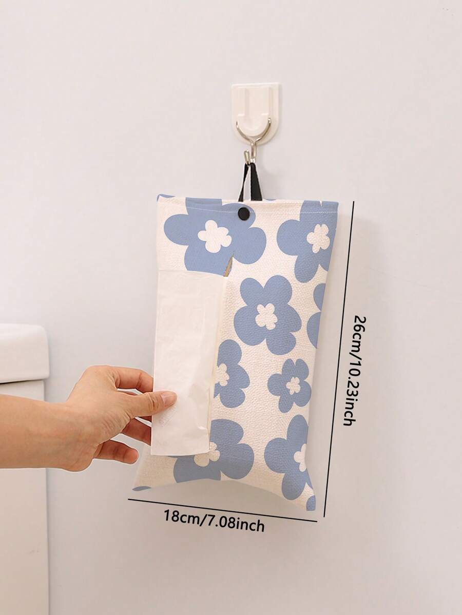 1 pieza Soporte para pañuelos de papel de colgar con estampado, Caja de pañuelos fácil de usar, Conveniente para viajes, Bolsa decorativa para pañuelos de papel, Soporte para pañuelos, Soporte para servilletas, Para reuniones familiares, Decoración de mesa de cocina y comedor del hogar, Accesorios de decoración del hogar, Caja decorativa, Regalo de boda para mujeres, Esencial para viajes de verano, festivales - Multicolor - Ver 1