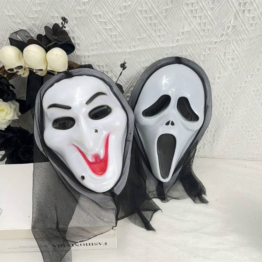 1 件装万圣节恐怖尖叫恐怖面具，派对角色扮演恐怖骷髅鬼全脸面具 - 彩色 - 查看 1