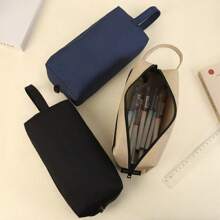 1 New Creative And Spacious High Look Pencil Case, Random Color Minimalist Multi-Layer Stationery Bag, Large Capacity, Beloved School Pencil Case Organization Bag