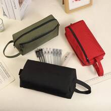 1 New Creative And Spacious High Look Pencil Case, Random Color Minimalist Multi-Layer Stationery Bag, Large Capacity, Beloved School Pencil Case Organization Bag