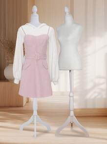 Adjustable Female Dress Model Display Torso Body Tripod Stand Clothing Forms - 白色 - 查看 4