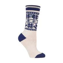 Heat Holders Ladies Thin Lightweight Patterned Casual Winter Warm Thermal Socks (Heaton) - Fast Shipping And Quick Delivery - Blue - View 1