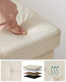 SONGMICS Folding Stools - Beige - View 2