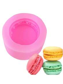 1 件马卡龙形状硅胶蜡烛模具