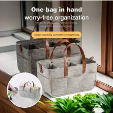 Easypie Selection 1 件旅行收纳篮，多功能妈咪包，便携式毛毡收纳手提包，行李箱收纳袋折叠家用多功能挂袋挂篮推车便携袋收纳袋 - 毛氈收納包 - 查看 2