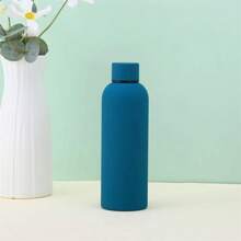 304 Stainless Steel Vacuum Insulated Bottle, Rubber Coated, Solid Color, 500ml/16.9oz, Student & Women's Water Bottle, Keeps Drinks Hot & Cold, Great Gift For Back To School Back To School