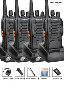 4PCS Baofeng BF888S Walkie Talkie Original 5W BF-888S USB UHF 400-470MHZ Transceiver Portable Two Way Radio Intercom