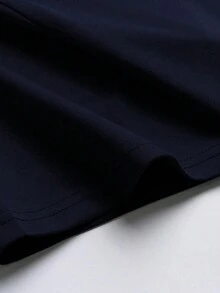 男士圓領短袖幾何對稱圖案休閒極簡風T恤 標準版型 - 皇家藍 - 寶藍色 - 查看 5