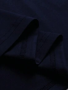 男士圓領短袖幾何對稱圖案休閒極簡風T恤 標準版型 - 皇家藍 - 寶藍色 - 查看 6