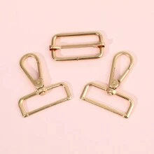 3pcs Luggage Strap Accessories Set, Including Shoulder Strap Buckle, Dog Clip, Zinc Alloy Pressed Hook Buckle, For DIY Handbag