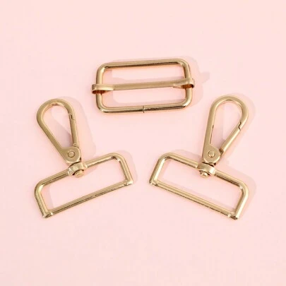 3pcs Luggage Strap Accessories Set, Including Shoulder Strap Buckle, Dog Clip, Zinc Alloy Pressed Hook Buckle, For DIY Handbag