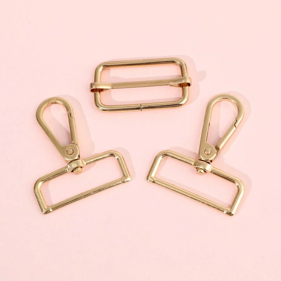 3pcs Luggage Strap Accessories Set, Including Shoulder Strap Buckle, Dog Clip, Zinc Alloy Pressed Hook Buckle, For DIY Handbag