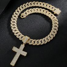 1pc Men's Fashion Ice Cross Pendant Necklace  Protection Symbol - Cross Necklace - View 5