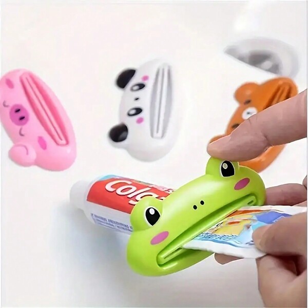 1 pieza Exprimidor de pasta de dientes, diseño personalizado de moda creativa, exprimidor compacto y duradero de limpiador facial de dibujos animados lindos, práctico para cultivar buenos hábitos de ahorro