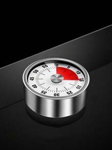 1pc, Stainless Steel Timer Kitchen Countdown Timer With Magnet Baking Alarm Clock Mechanical Time Management Reminder - Multicolor - View 11