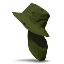 Sombrero de Legionario o Cazador con Capa de protección del Sol - Verde militar - Ver 6