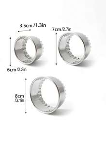3 件/6 件不锈钢花卉饼干模具套装 - 銀色 - 查看 9