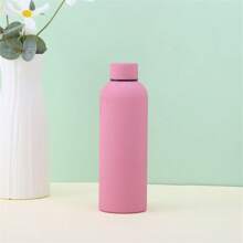 304 Stainless Steel Vacuum Insulated Bottle, Rubber Coated, Solid Color, 500ml/16.9oz, Student & Women's Water Bottle, Keeps Drinks Hot & Cold, Great Gift For Back To School Back To School