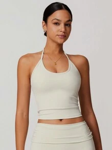 MASKERT Damen-Yogaanzug mit Cup-Cups und Leibchen, Sportweste mit hoher Elastizität, Weste-T-Shirt für den Heimweg zum bequemen Tragen