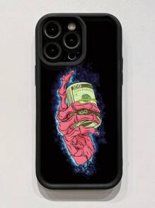 1 pièce Coque de téléphone anti-empreintes digitales et antichoc avec design de squelette et de monnaie "Ghost Fire", compatible avec Apple/Samsung/Xiaomi/TECNO/Infinix/Vivo/OPPO - Noir - Voir 4