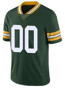 Camiseta de fútbol americano personalizada con bordado de nombre y número en estilo de novio, cuello en V verde de Green Bay, manga corta, para fiesta, juego, entrenamiento, competición, deporte. Tallas S-XXL. Estilos: elegante, hipster, minimalista, personalizado, único. Disfraz ideal de jugador de fútbol para él, novio, familia, amigos, niños para cumpleaños, colegio/competición, deportes